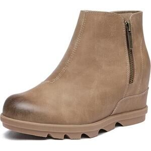 Athlefit Wedge Booties for Women with Heel Hidden‎ Boots Ankle Boots 10
